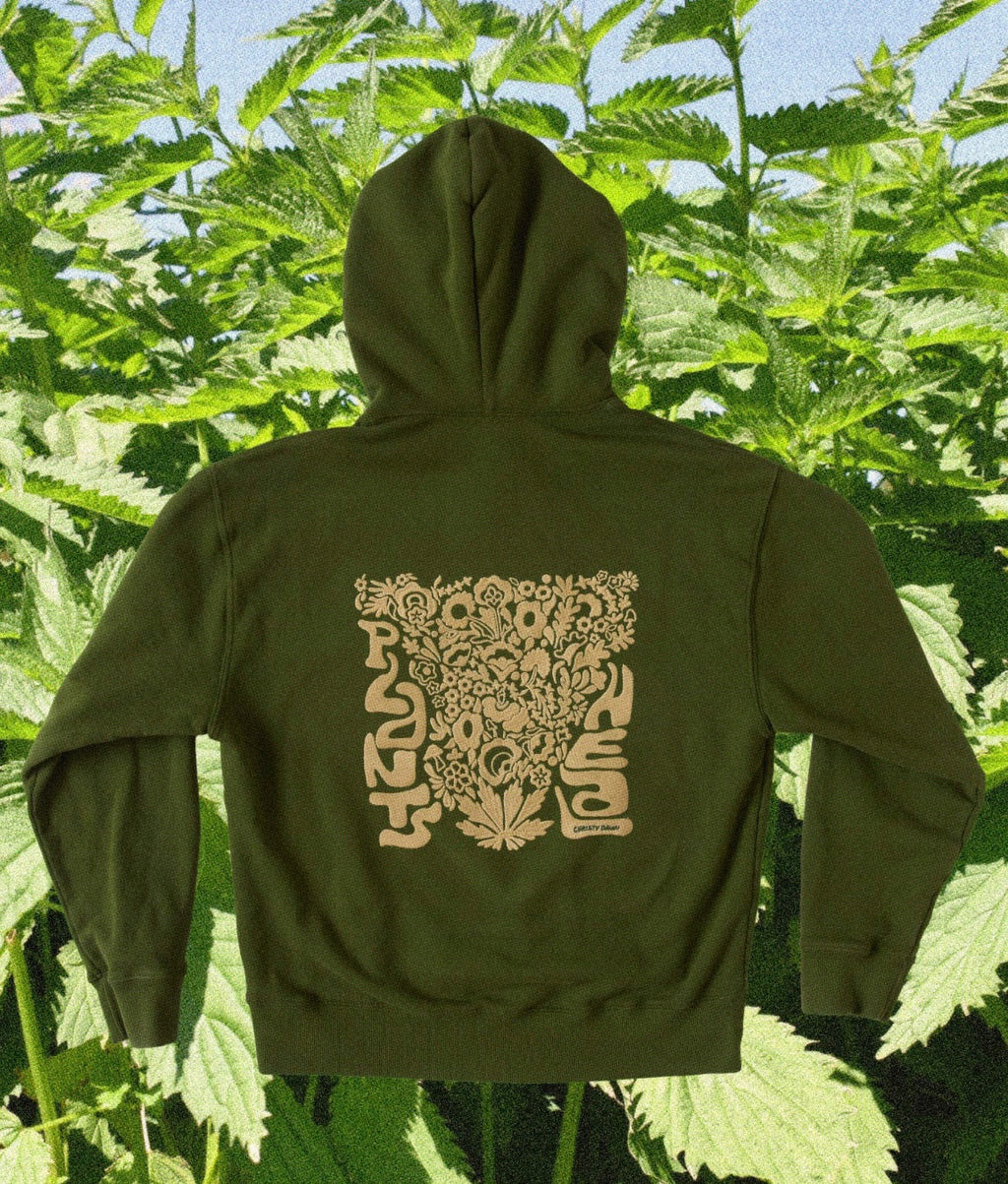 Plants Heal Hoodie in Moss, Size Large