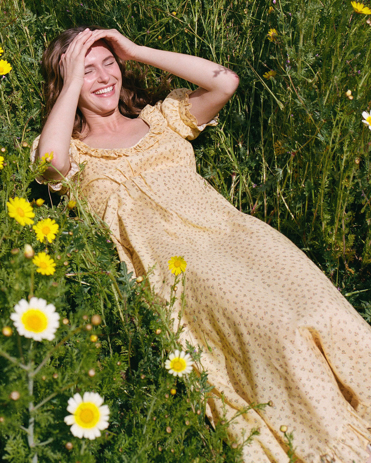 The Meadow Dress | Golden Pollinator Garden Silk-Cotton – Christy Dawn