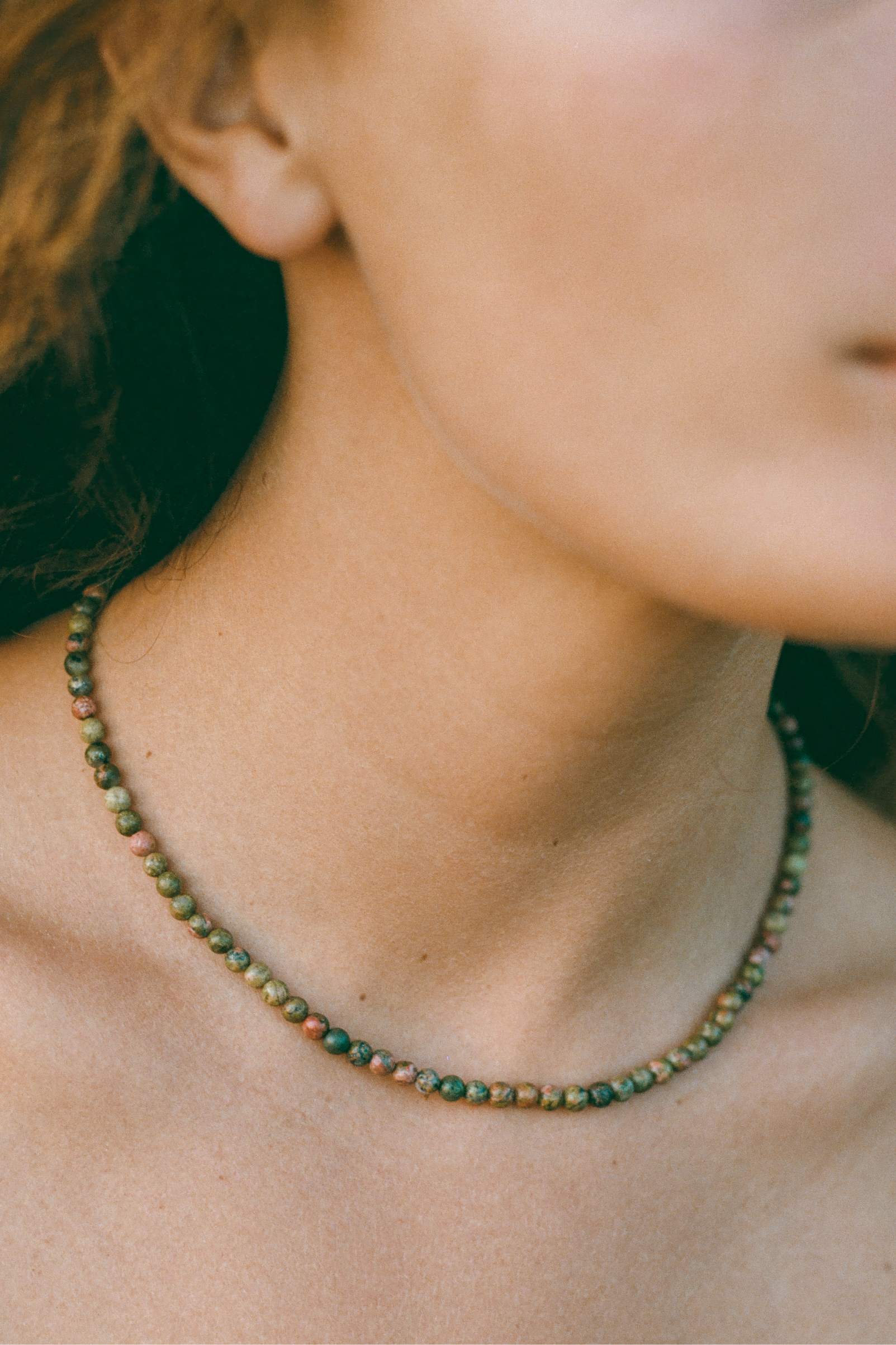 The Gemstone Necklace | Green Jasper – Christy Dawn