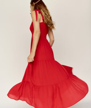 The Lina Dress | Crimson Gauze