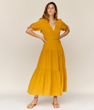 The Augusta Dress | Mustard Gauze