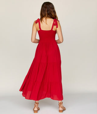 The Lina Dress | Crimson Gauze