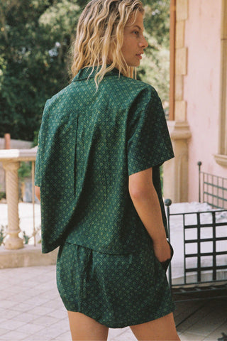 The Ada Short | Green Petunia Dot