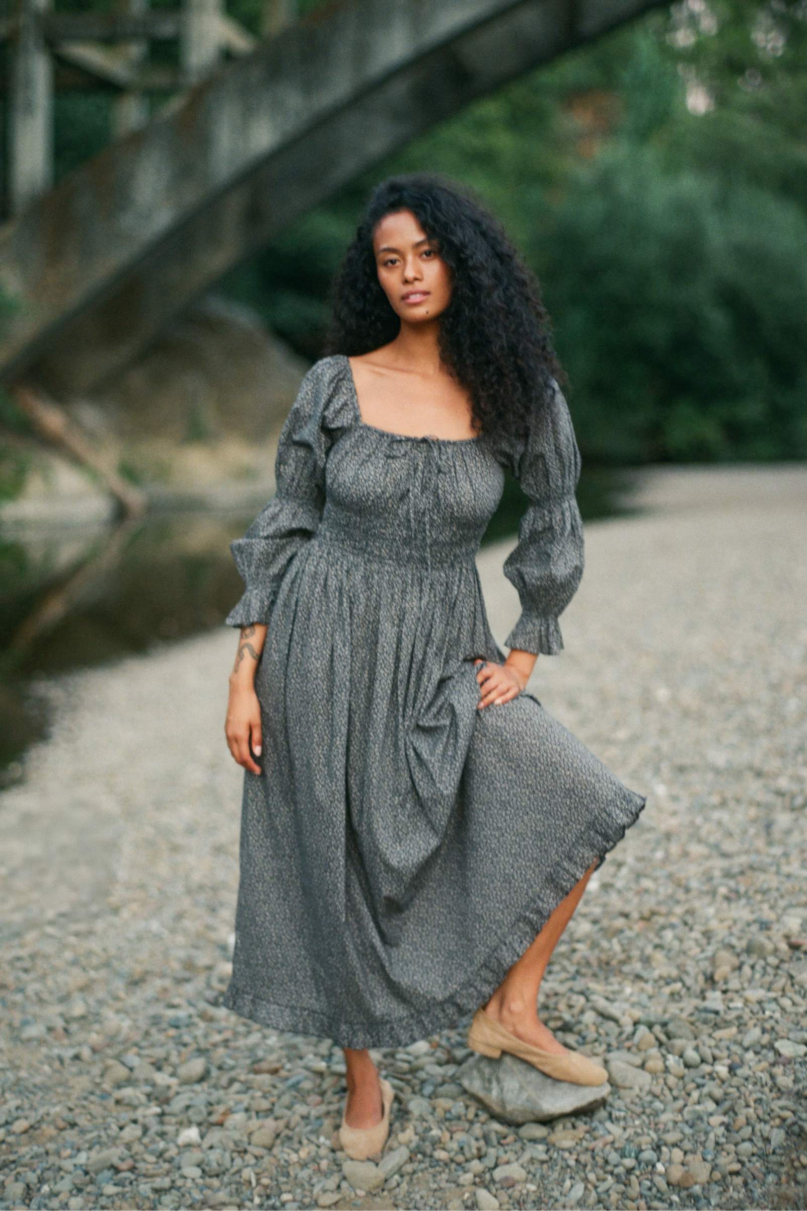 The Adelia Dress | Midnight Floral – Christy Dawn