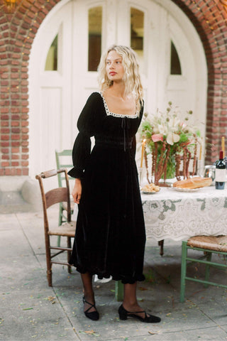 The Adelia Dress | Noir Velvet