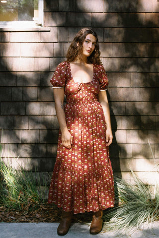 The Brynne Dress | Antique Lotus Red