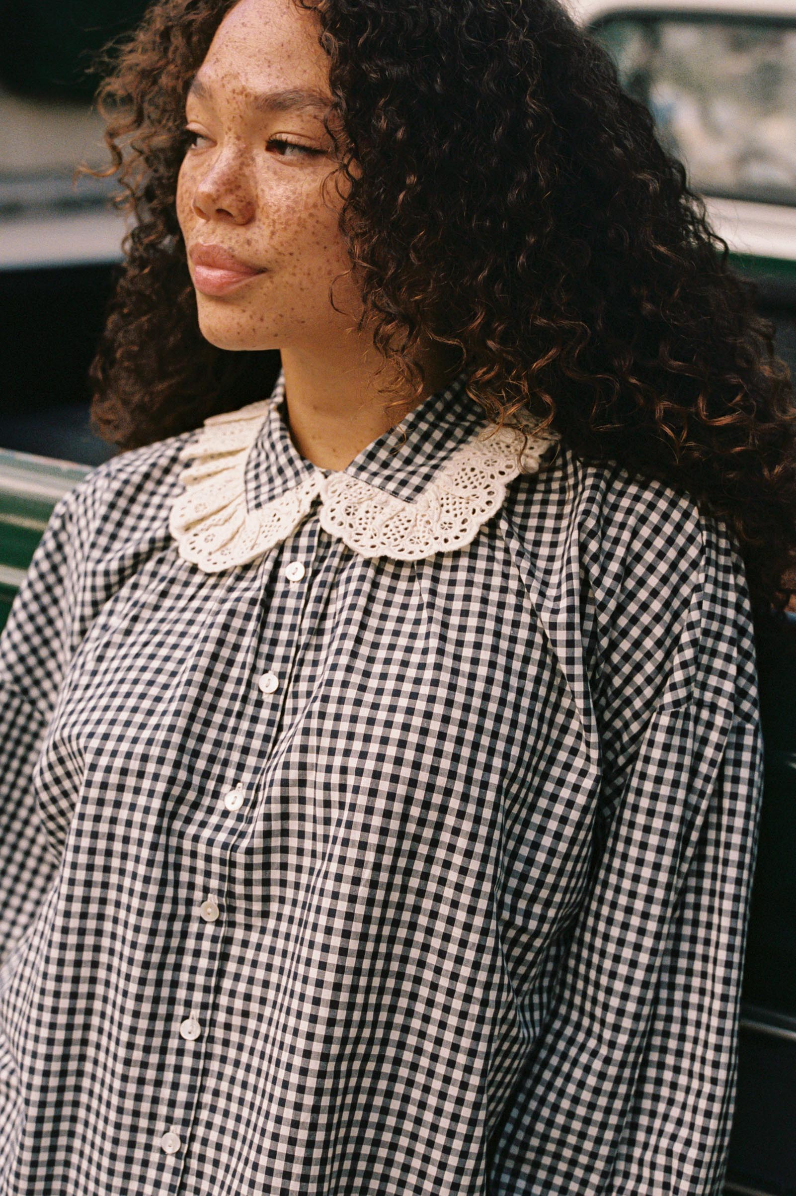 【GOOD GRIEF!】Gather Blouse(BK) Silk-Blend Blouse – Dark Brown – Women – ARKET GB