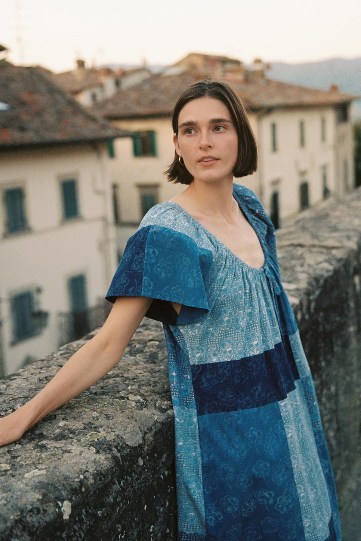 The Ambre Dress in Indigo Blues, Size XS, Organic Cotton