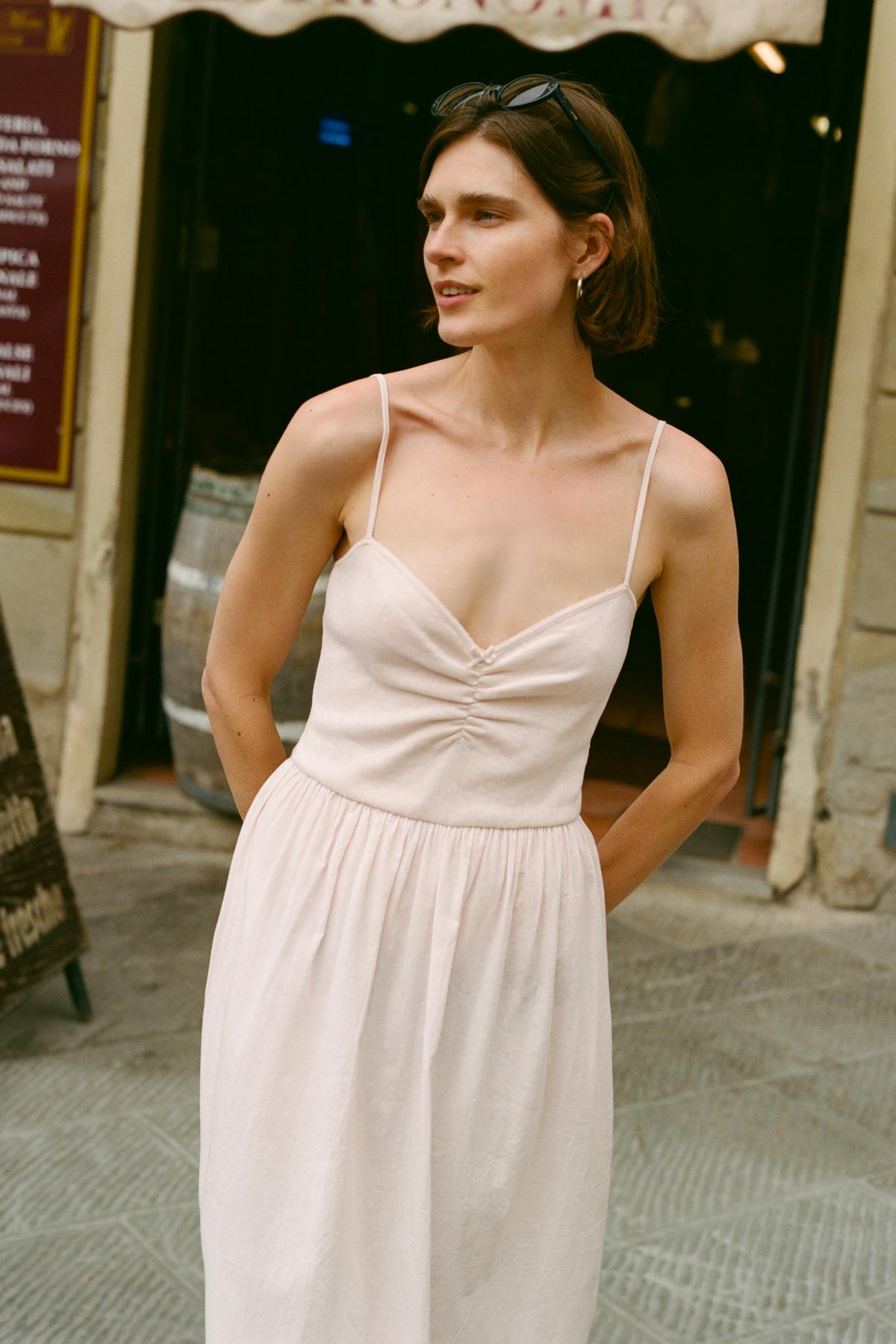 The Bernice Dress | Petal Pink Regenerative Pointelle Christy Dawn The Bernice Dress | Petal Pink Regenerative Pointelle Christy Dawn