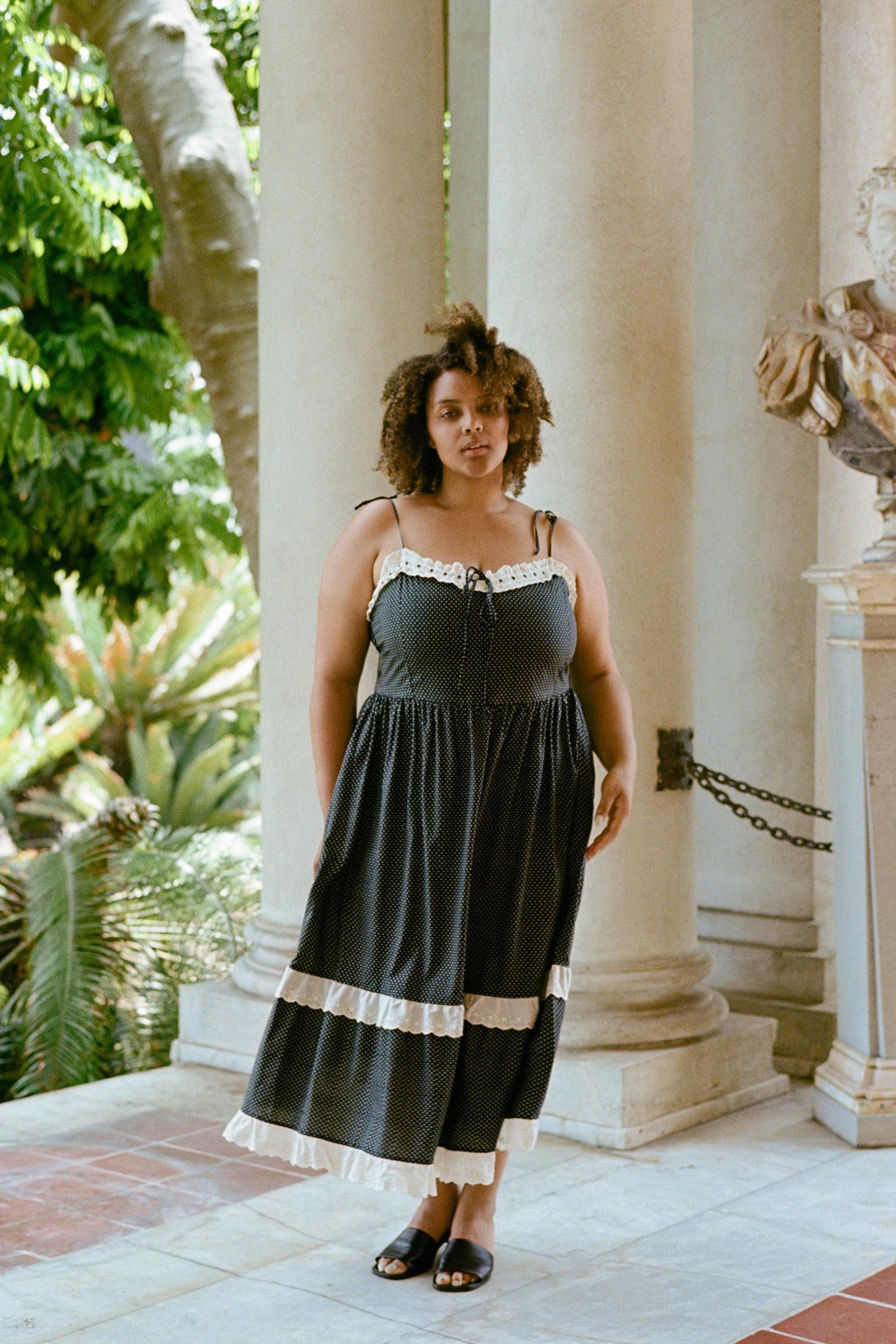 The Emma Dress Extended | Noir Dot – Christy Dawn