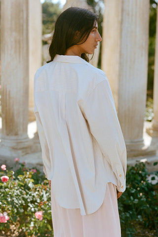 The Mirren Shirt | Alabaster Pinstripe
