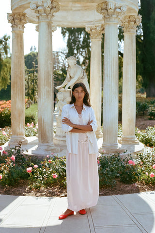 The Mirren Shirt | Alabaster Pinstripe