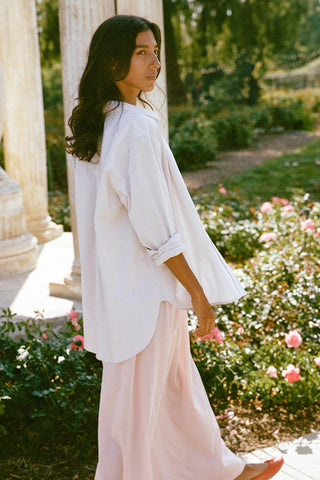 The Mirren Shirt | Alabaster Pinstripe