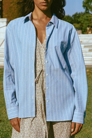 The Mirren Shirt | Spruce Pinstripe