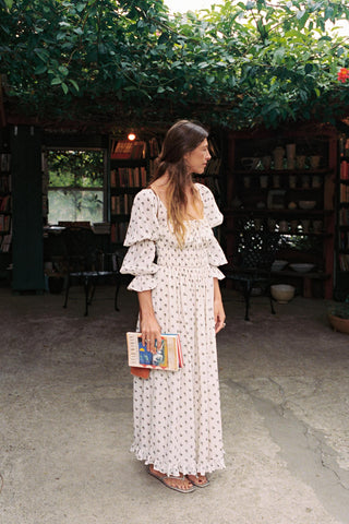 The Adelia Dress | Cream Grape Harvest