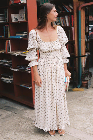 The Adelia Dress | Cream Grape Harvest