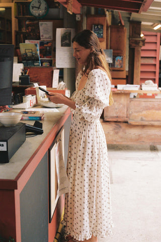 The Adelia Dress | Cream Grape Harvest