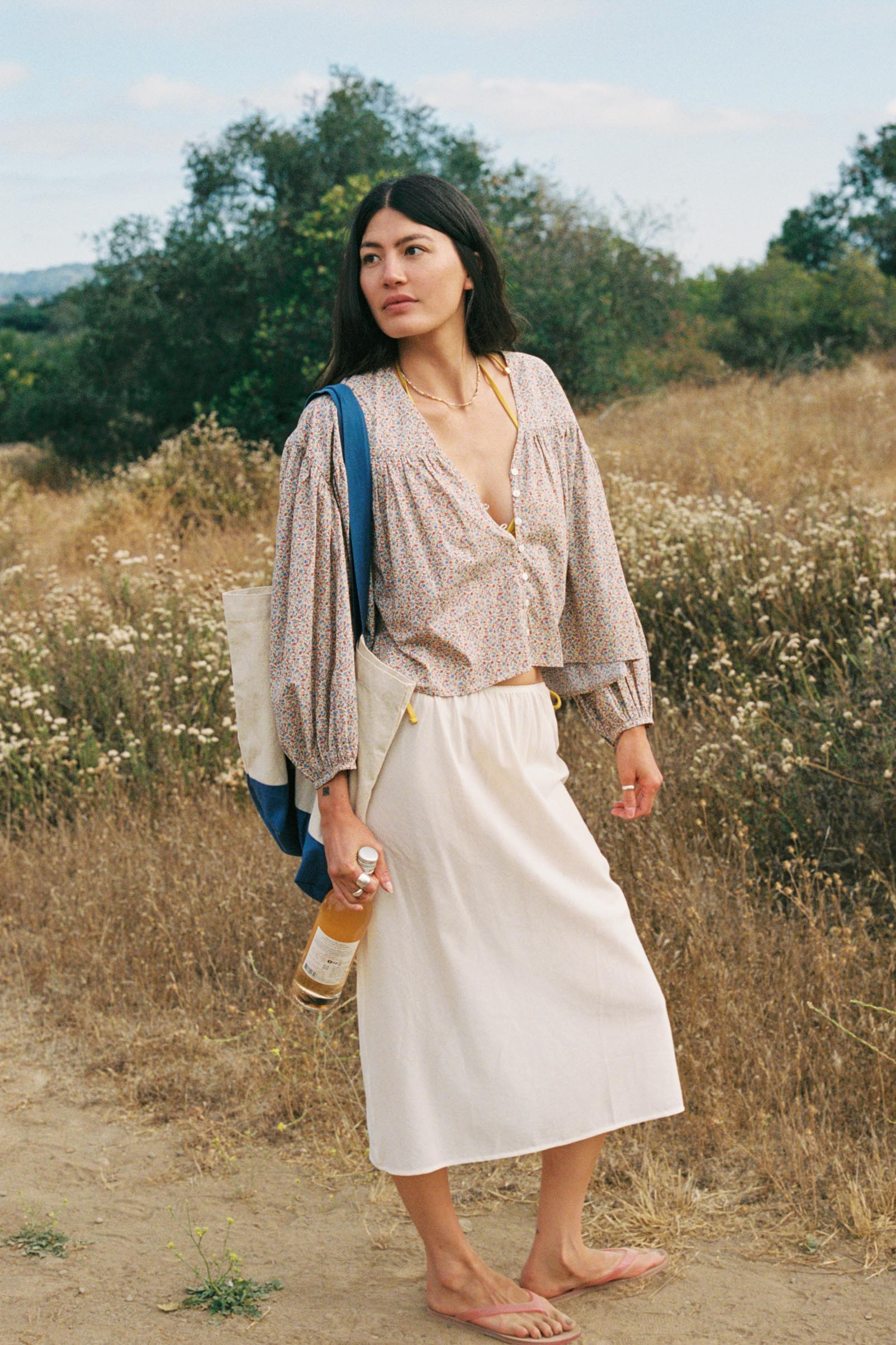 The Georgina Blouse | Chamomile Rose Cluster – Christy Dawn