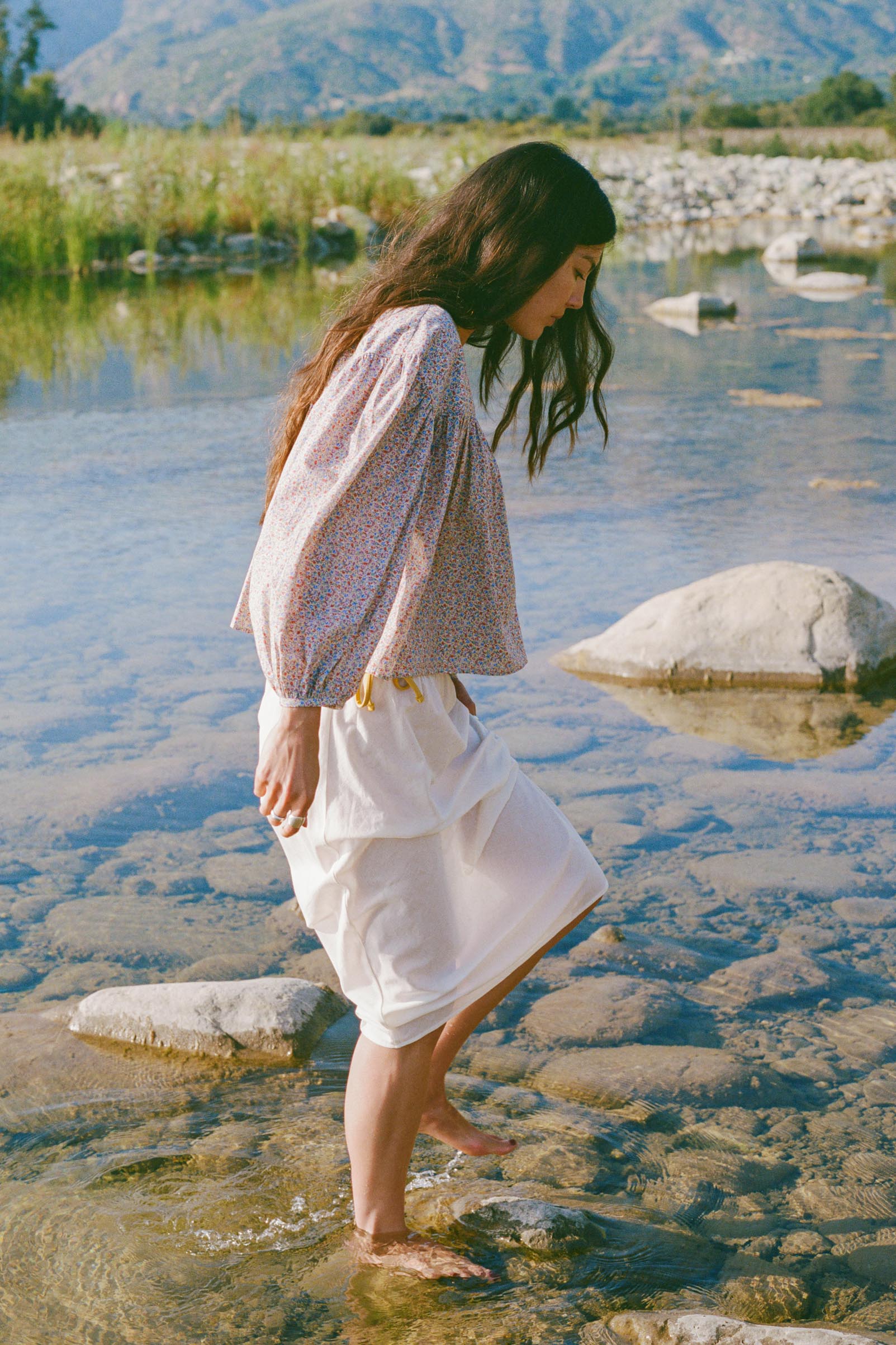 The Georgina Blouse | Chamomile Rose Cluster – Christy Dawn
