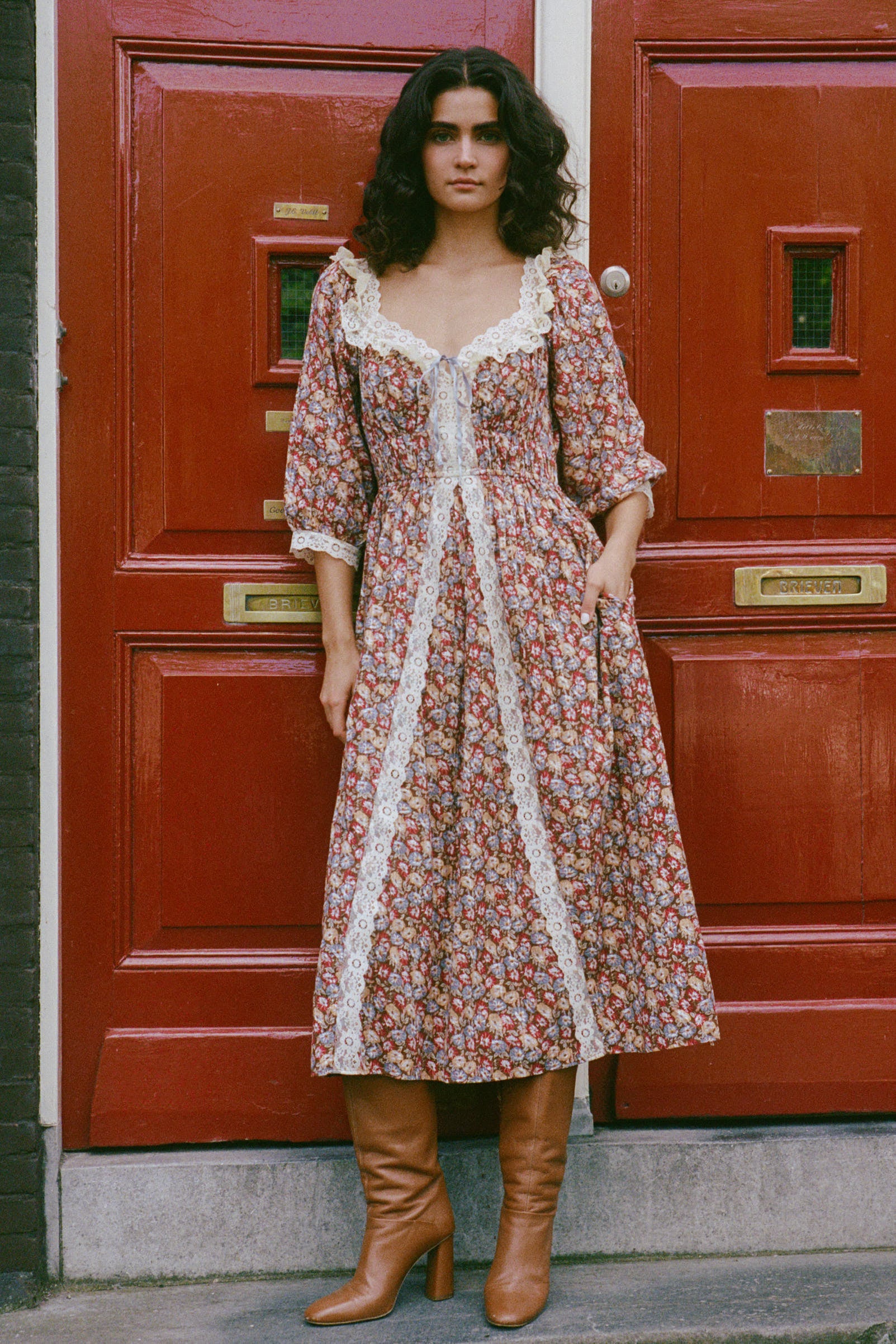 美品　CHRISTY DAWN ロングワンピース　ベルト付き　花柄　総柄 The Zoey Dress | Sienna Morning Glory – Christy Dawn