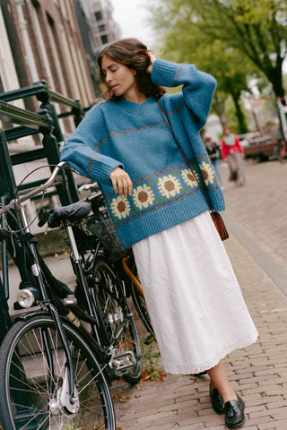 The Bertha Sweater | Sky Flowers
