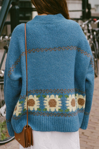 The Bertha Sweater | Sky Flowers