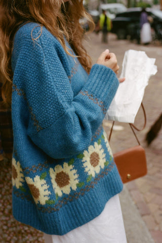 The Bertha Sweater | Sky Flowers