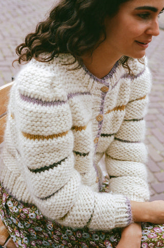 The Leandra Cardigan | Cool Desert Stripes