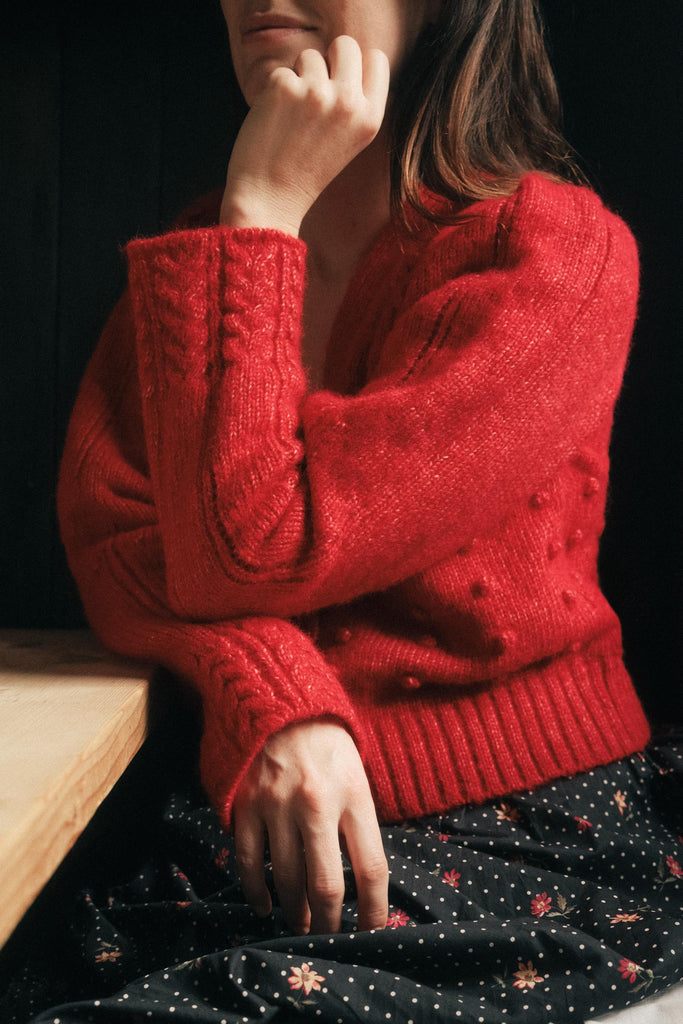The Gigi Cardigan | Candy Apple Red