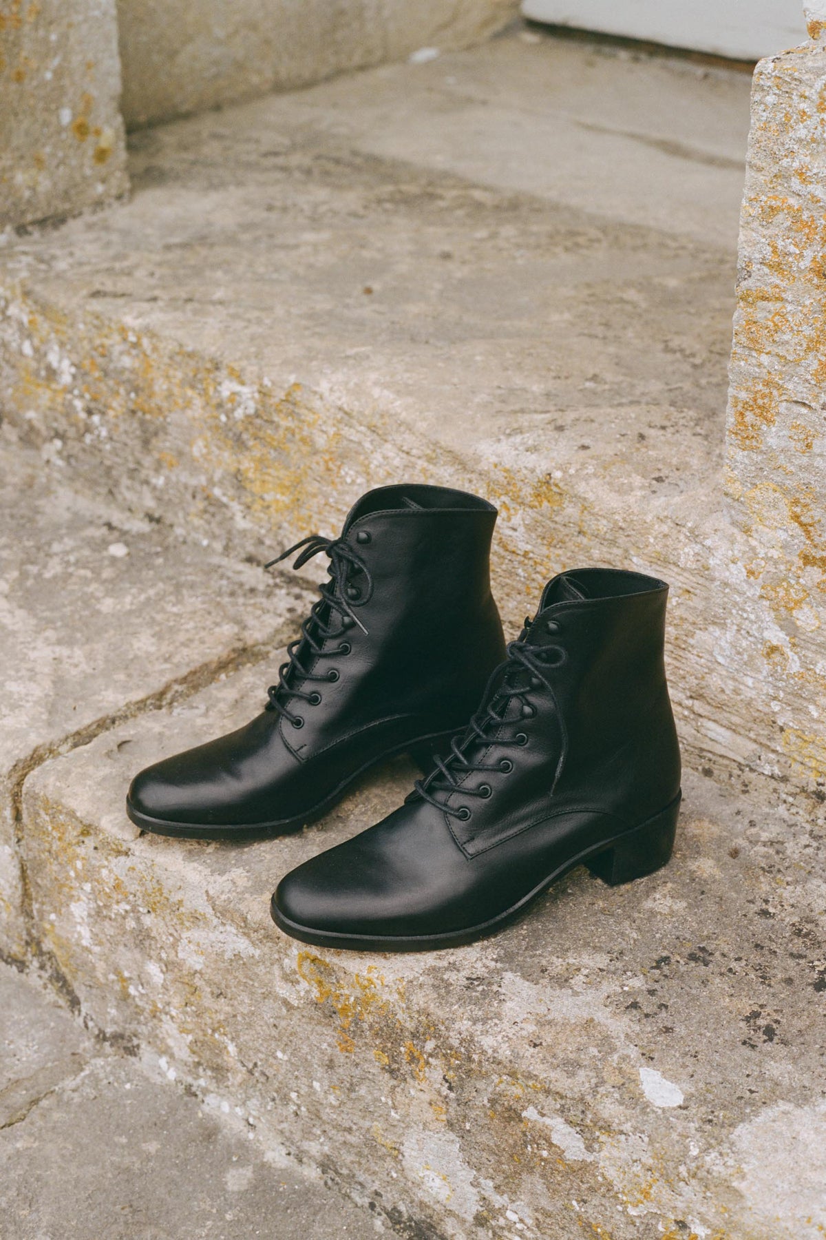 Black Real Leather Lace-Up Boots Lace-up Ankle Boots In Leather For Women | J.Crew main image 4