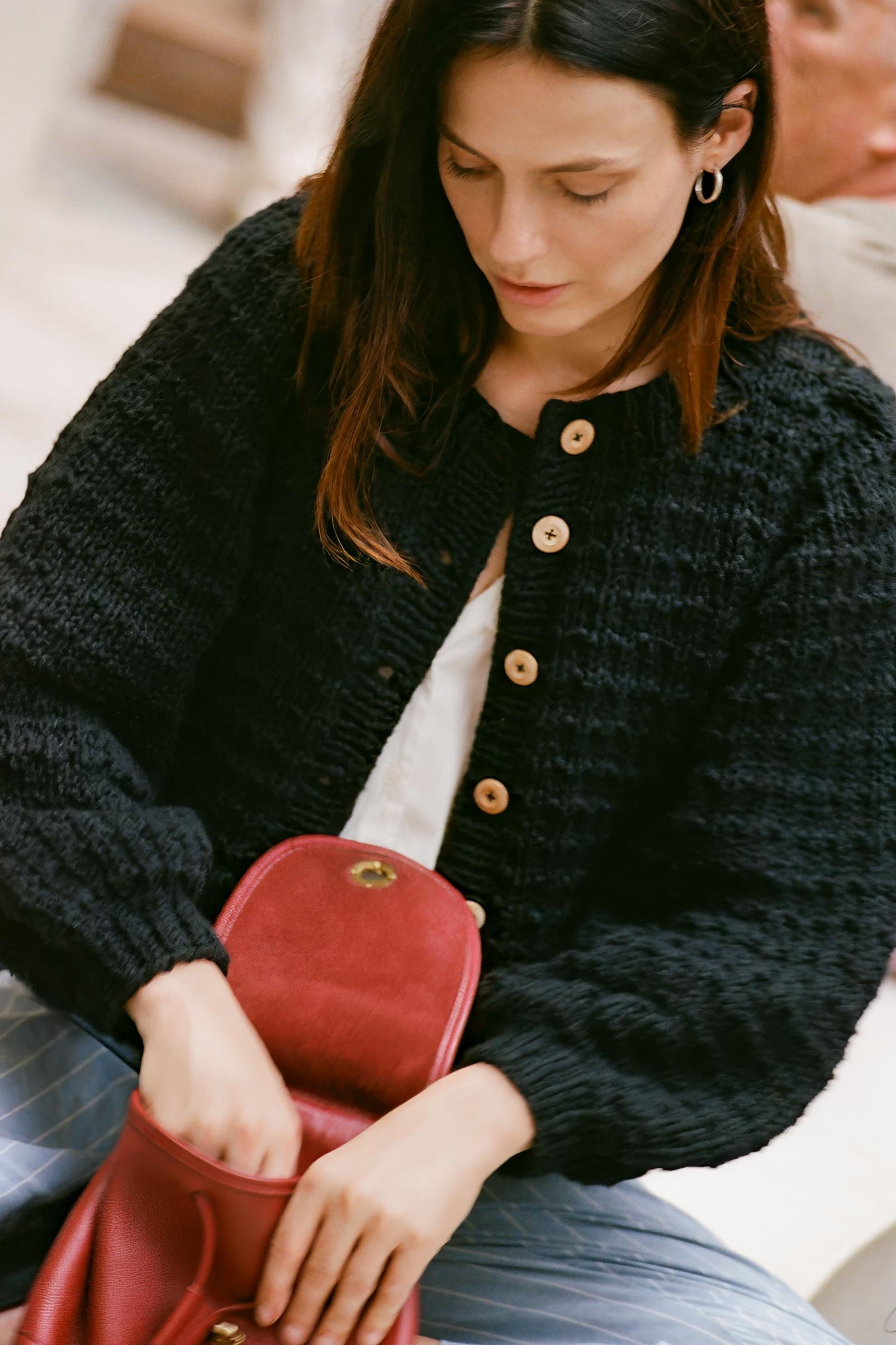 トップス 2WAY LADY NORDIC KNIT CARDIGAN Twist Pattern Two Way Zipper Knit Cardigan CD20 - Korean Women's