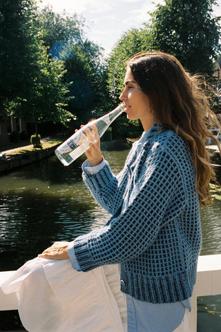 The Nilton Cardigan | Basketweave Blue