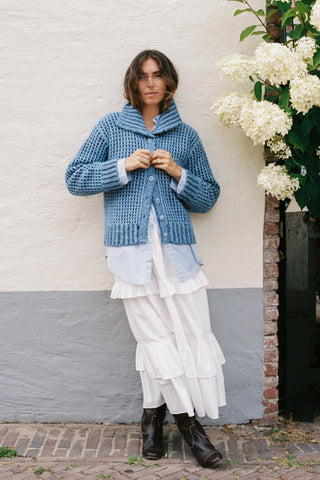 The Nilton Cardigan | Basketweave Blue