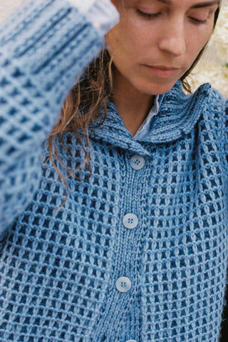 The Nilton Cardigan | Basketweave Blue