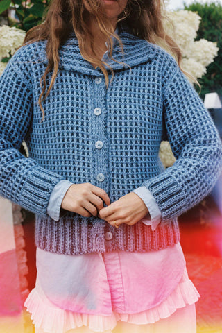 The Nilton Cardigan | Basketweave Blue