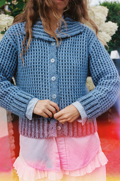 The Nilton Cardigan | Basketweave Blue – Christy Dawn