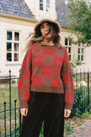 The Honey Sweater | Fireplace Red Hearts