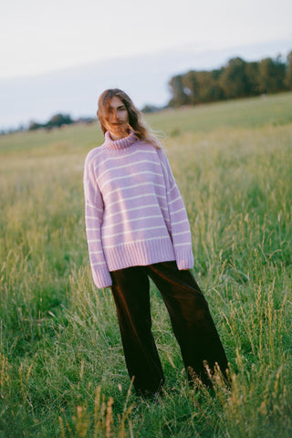 The Ingrid Sweater | Dried Lilac Stripe