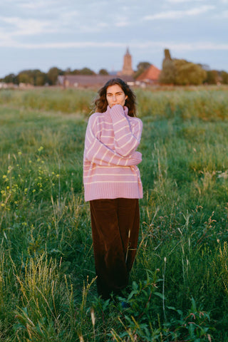The Ingrid Sweater | Dried Lilac Stripe