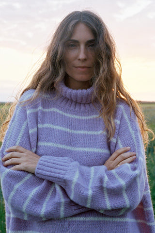 The Ingrid Sweater | Dried Lilac Stripe