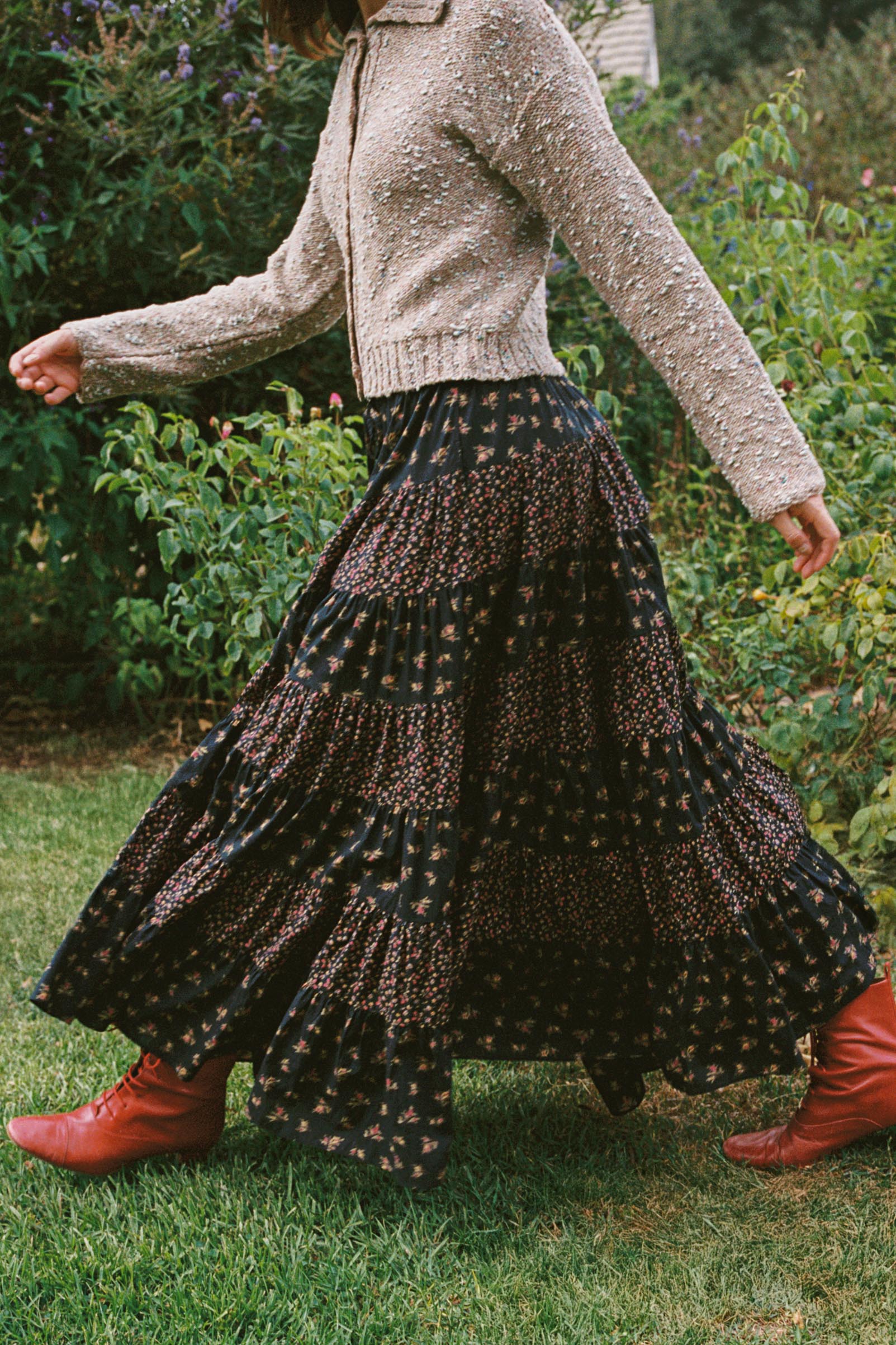 The Lorene Skirt | Falling Roses – Christy Dawn