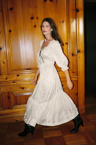 The Ornella Dress | Macadamia Jacquard