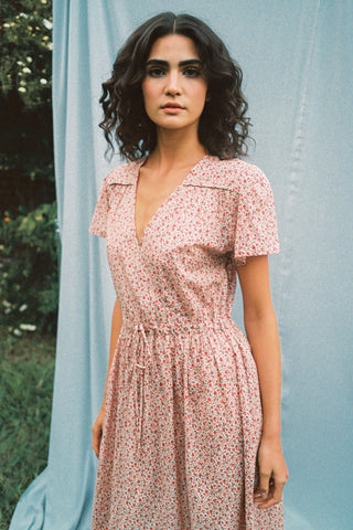 The Simple Dawn Dress | Maroon Calico Christy Dawn The Simple Dawn Dress | Maroon Calico Christy Dawn