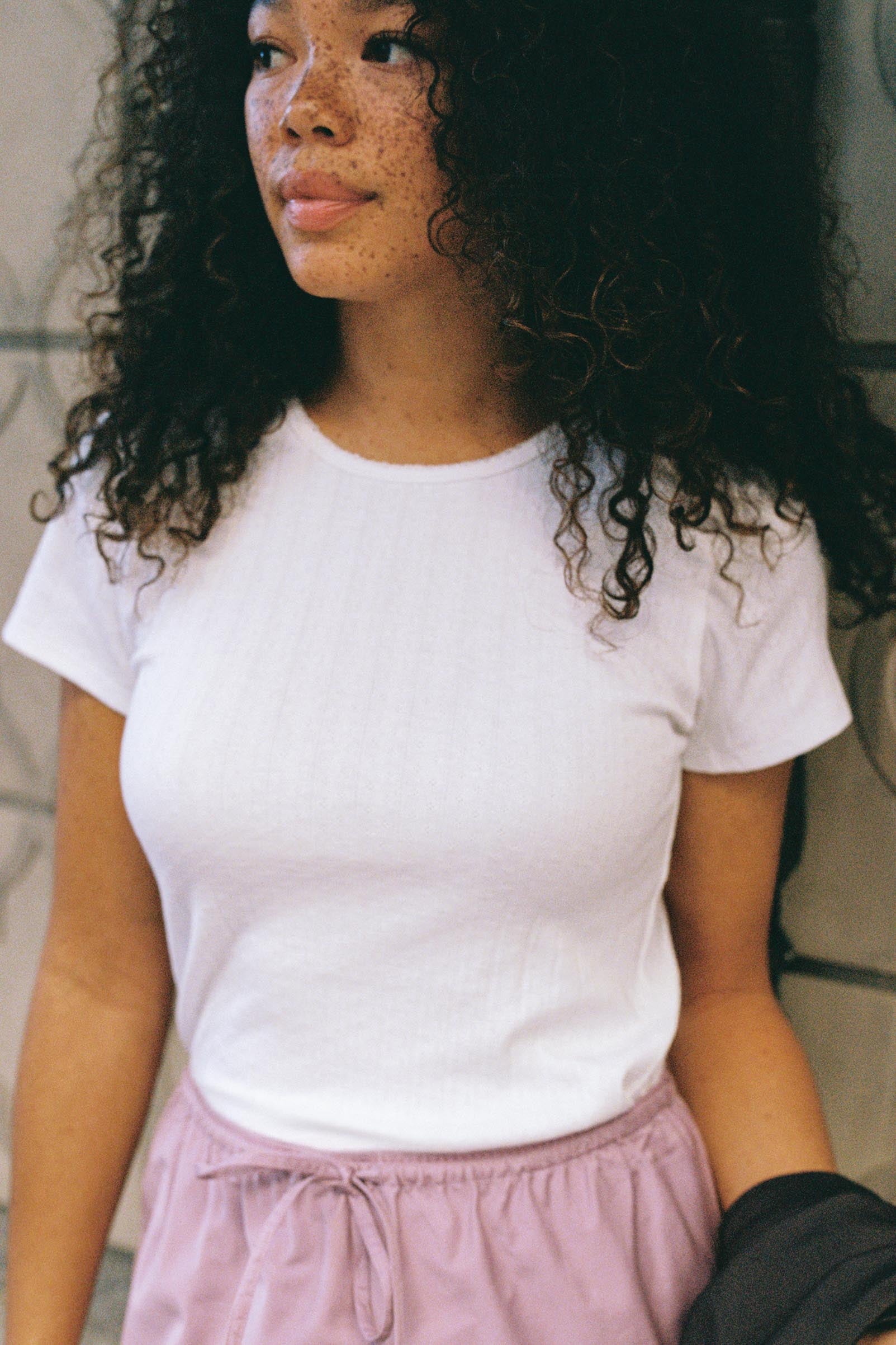 The Rayne Tee | Ivory Regenerative Pointelle – Christy Dawn