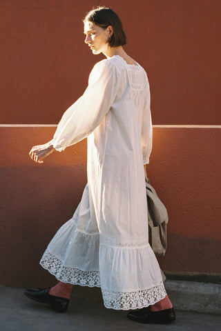alabaster casual dresses The Fatima Dress in Alabaster, Size Large, Organic Cotton