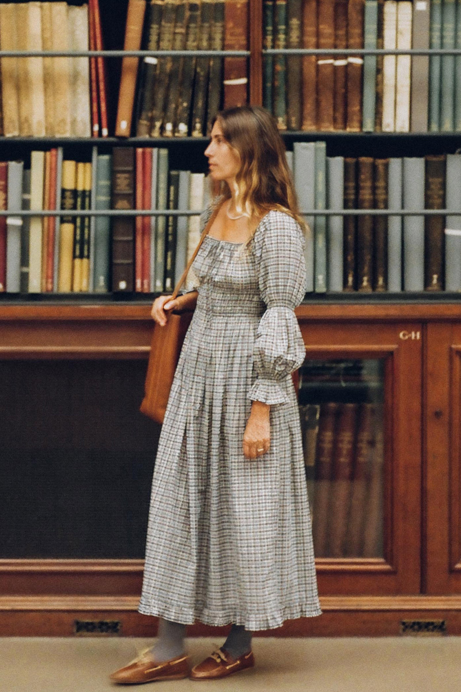 The Adelia Dress | Slate Gingham – Christy Dawn