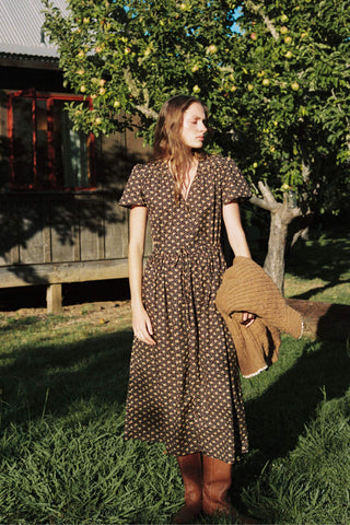 The Dawn Dress | Carob Leaf Ditsy