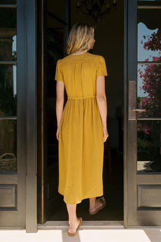 The Dawn Dress | Mustard Gauze