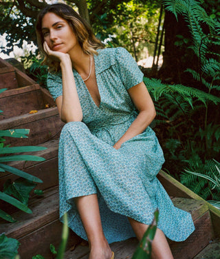 The Dawn Dress | Berry Ditsy Teal