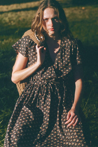 The Dawn Dress | Carob Leaf Ditsy